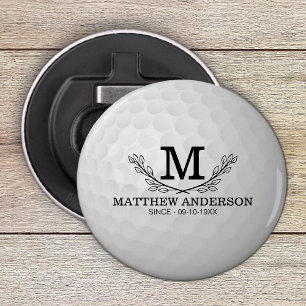 Décapsuleur Motif de balle de golf personnalisé Nom Monogramme
