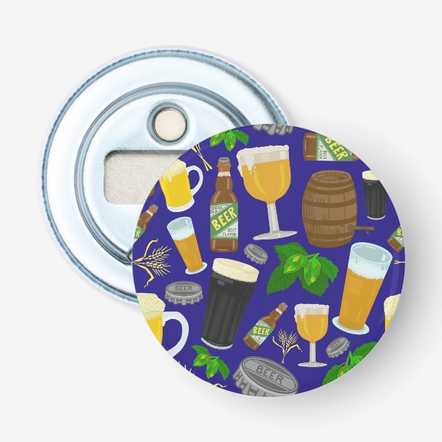 Décapsuleur Motif de bouteilles de verre de bière et d'orge 2 (Devant)