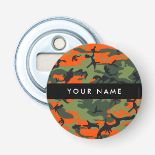 Décapsuleur Motif de camouflage orange, Votre nom, Personnalis