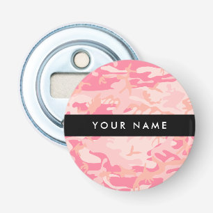 Décapsuleur Motif de camouflage rose, Votre nom, Personnaliser