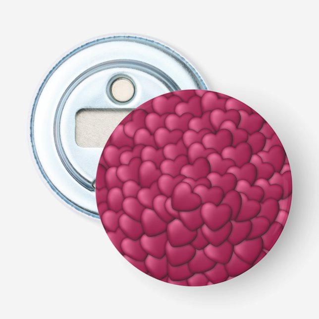 Décapsuleur Motif de coeurs rouges 3D romantiques-32322 (Devant)
