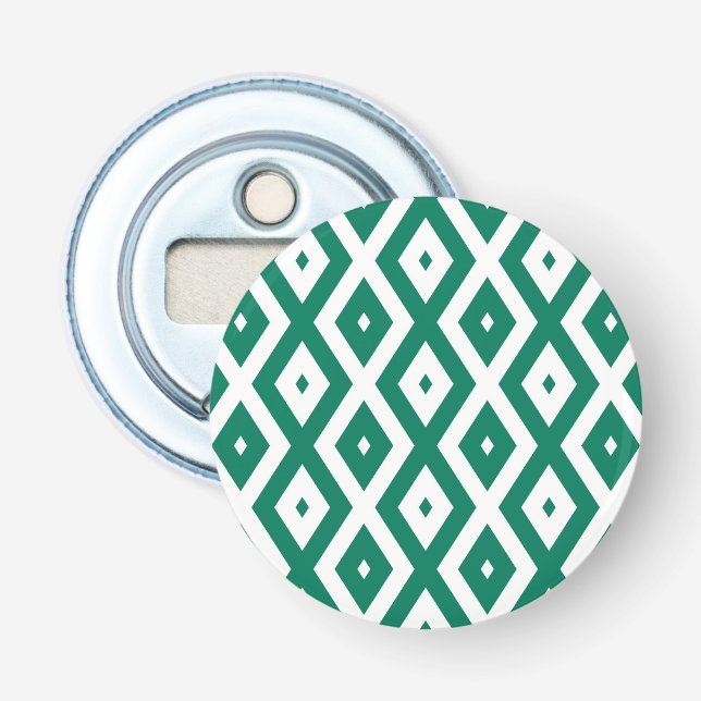 Décapsuleur Motif de diamant vert et blanc (Devant)