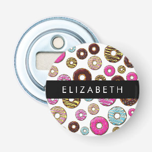 Décapsuleur Motif De Donuts, De Donuts Colorés, Votre Nom