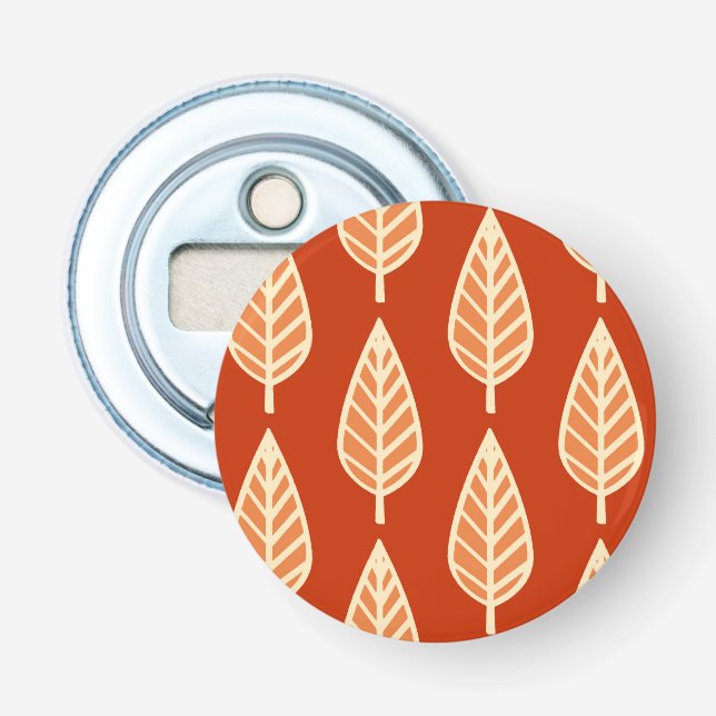 Décapsuleur Motif de feuille de hêtre - Tons de mandarine oran (Devant)