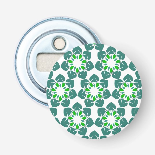 Décapsuleur Motif de feuille, motif de feuilles, feuilles vert (Devant)