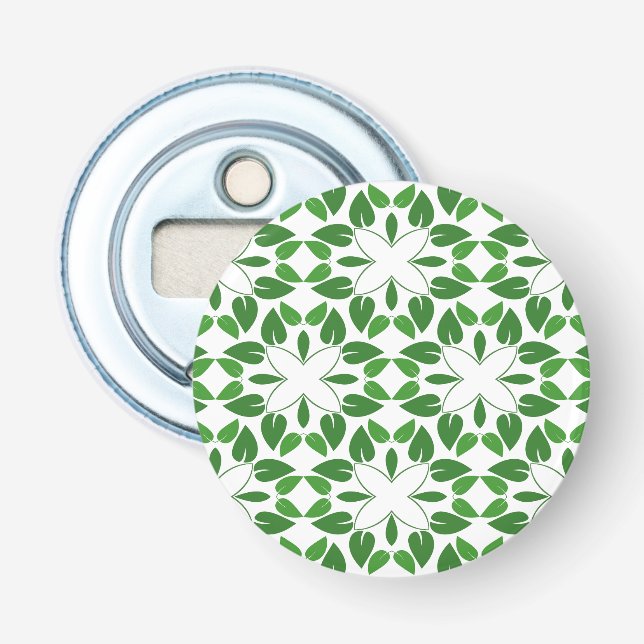 Décapsuleur Motif de feuille, motif de feuilles, feuilles vert (Devant)