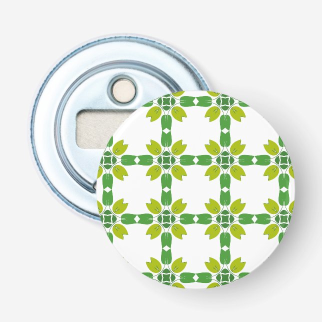 Décapsuleur Motif de feuille, motif de feuilles, feuilles vert (Devant)