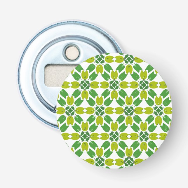 Décapsuleur Motif de feuille, motif de feuilles, feuilles vert (Devant)