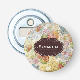 Décapsuleur Motif de fleur personnalisé en détresse vintage