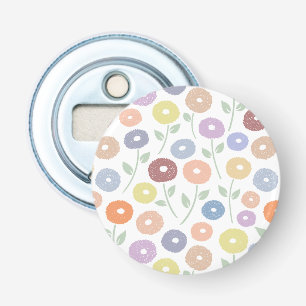 Décapsuleur Motif de fleurs floues Pastels sur fond blanc
