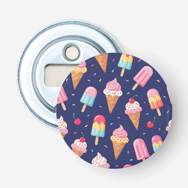 Décapsuleur Motif de glace, popsicles et cerises (Devant)