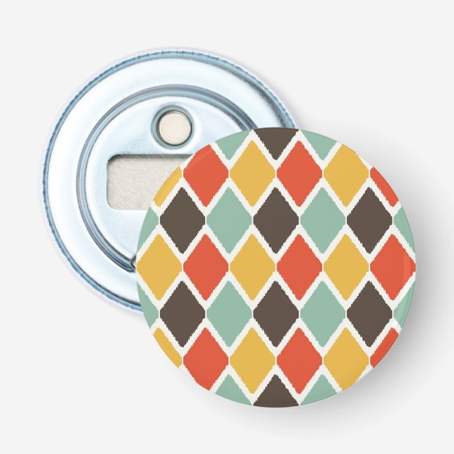Décapsuleur motif de mode tribal ikat moderne (Devant)