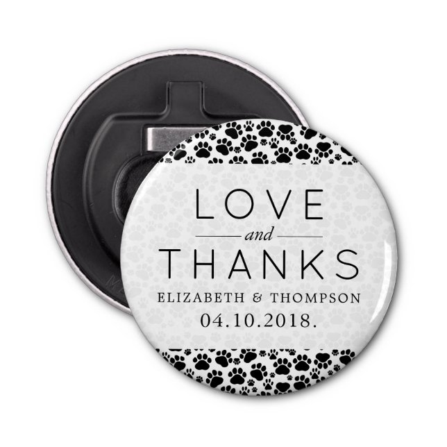 Décapsuleur Motif De Pâtes, Noir Et Blanc, Mariage (Devant)