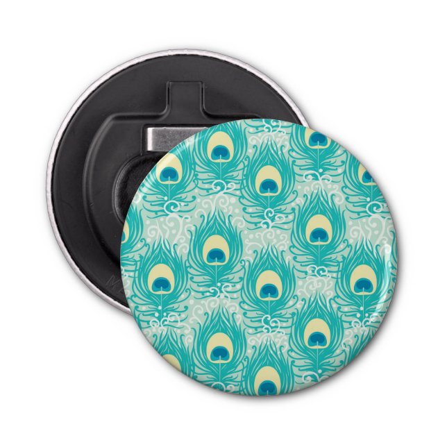 Décapsuleur Motif de plumes de paon (Devant)