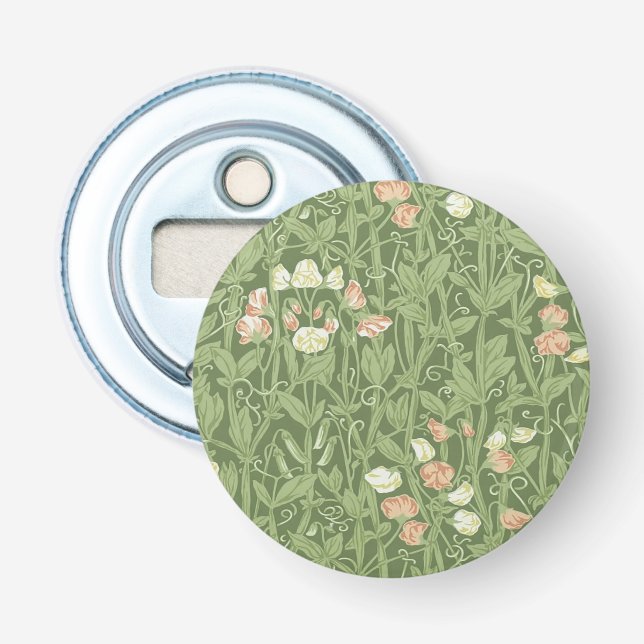 Décapsuleur Motif de pois de senteur William Morris, botanique (Devant)