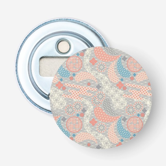 Décapsuleur motif de style japonais. Illustration. (Devant)