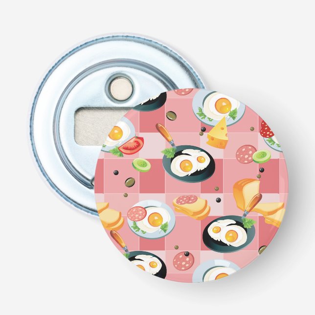 Décapsuleur Motif de tomate et d'oeufs au plat (Devant)