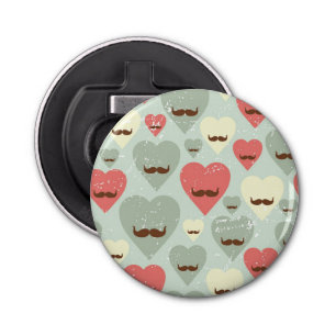 Décapsuleur Motif de Valentine avec le coeur et la moustache
