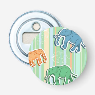 Décapsuleur Motif d'éléphant sur les rayures vertes