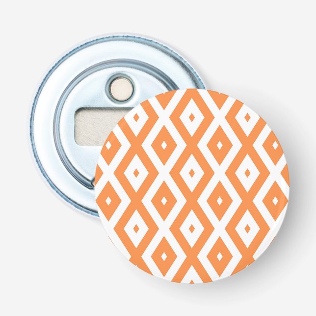 Décapsuleur Motif diamant orange et blanc (Devant)