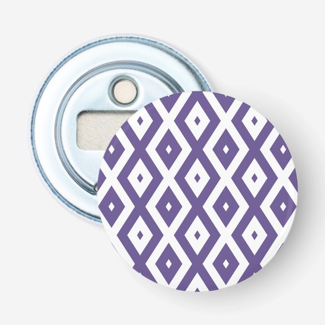 Décapsuleur Motif diamant ultra violet et blanc (Devant)