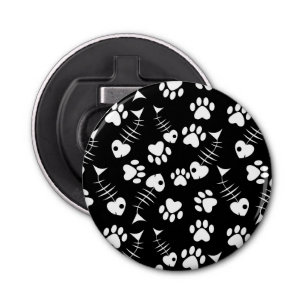 Décapsuleur motif d'impression de chat d'os de poissons