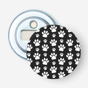 Décapsuleur Motif, Empreintes de pattes, pattes de chien, noir