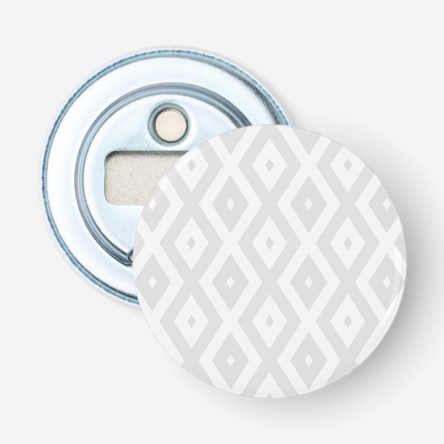 Décapsuleur Motif en diamant gris clair et blanc (Devant)