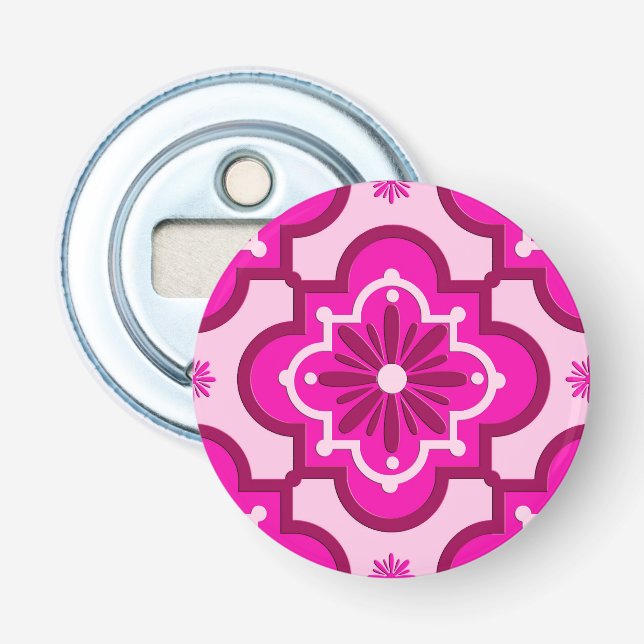 Décapsuleur Motif en tuiles marocaines - Fuchsia Pink (Devant)