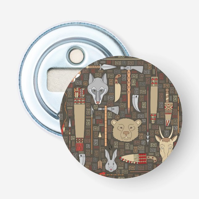 Décapsuleur Motif ethnique de chasse (Devant)