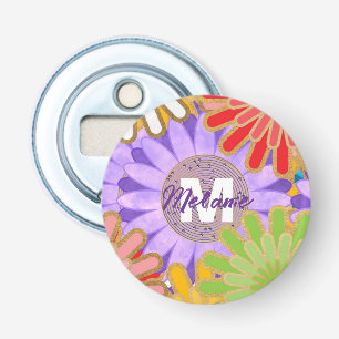 Décapsuleur Motif Fleur Hippy Personnalisé Couleurs Vives