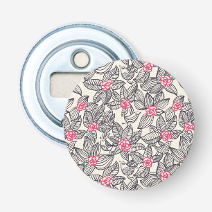 Décapsuleur Motif floral avec des oiseaux de bande dessinée