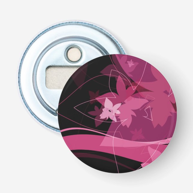 Décapsuleur Motif floral magenta (Devant)
