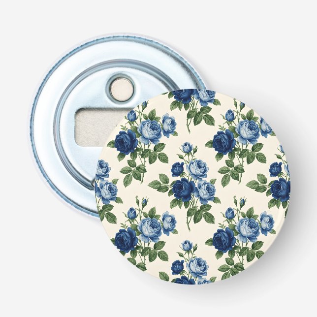 Décapsuleur Motif floral Rose Bleue (Devant)