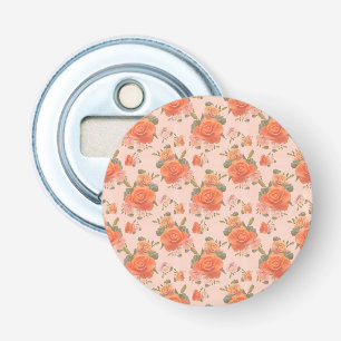 Décapsuleur motif floral rose orange rose mariage printemps