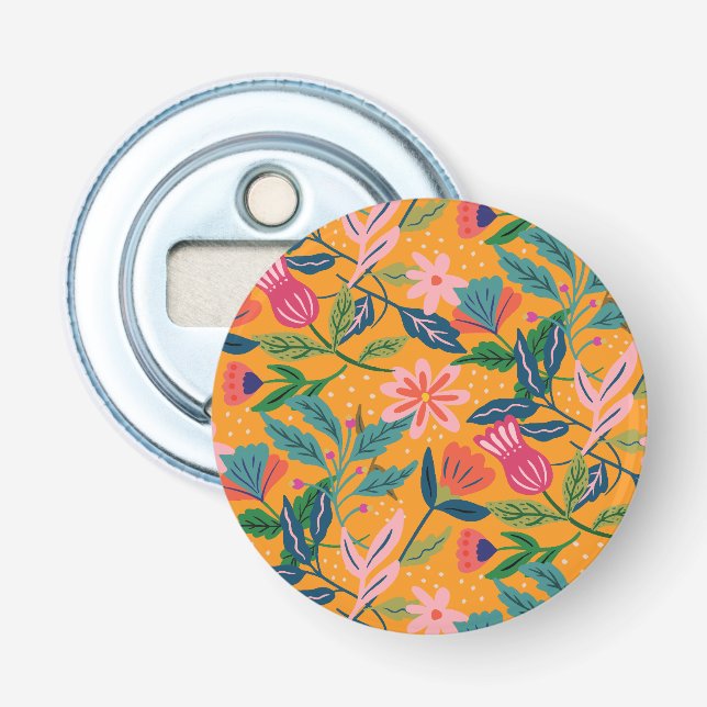 Décapsuleur Motif floral tropical moderne (Devant)