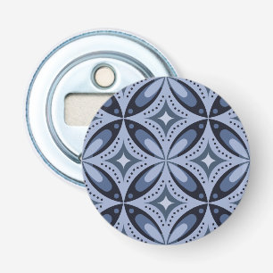 Décapsuleur Motif géométrique bleu de style rétro