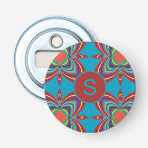 Décapsuleur Motif géométrique psychédélique coloré en monogram