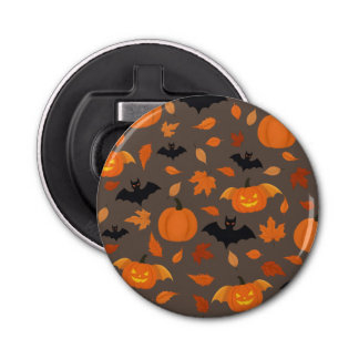 Décapsuleur Motif Helloween | citrouille, chauve-souris, feuil