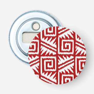 Décapsuleur Motif Ikat Aztec - Rouge foncé et blanc