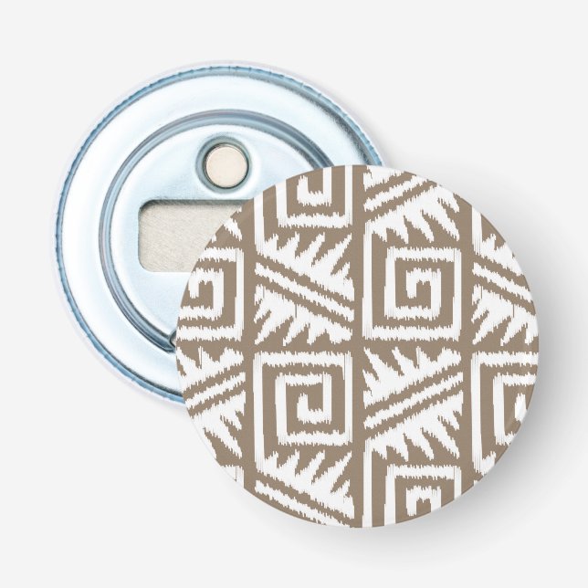 Décapsuleur Motif Ikat Aztec - Taupe Tan et Crème (Devant)