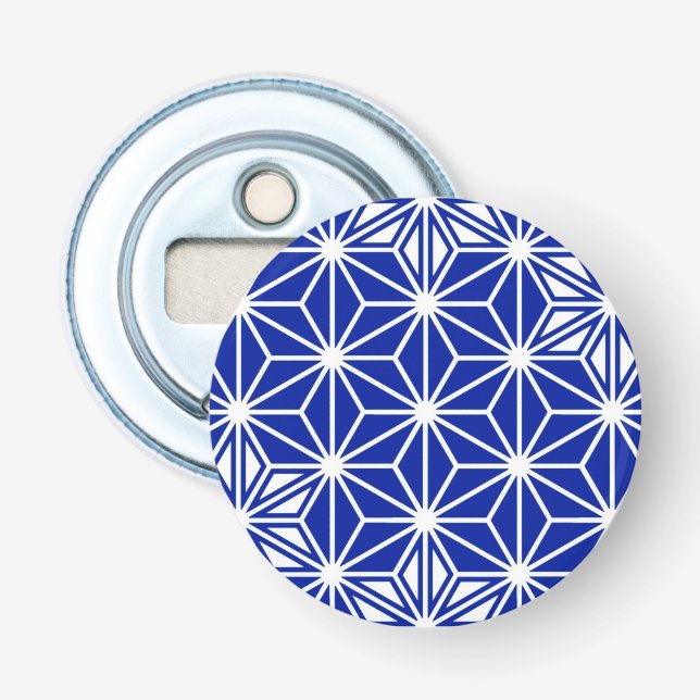 Décapsuleur Motif japonais Asanoha - bleu cobalt (Devant)