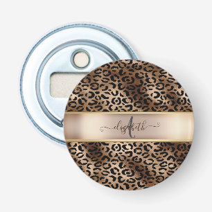 Décapsuleur Motif léopard Bronze Noir Monogramme