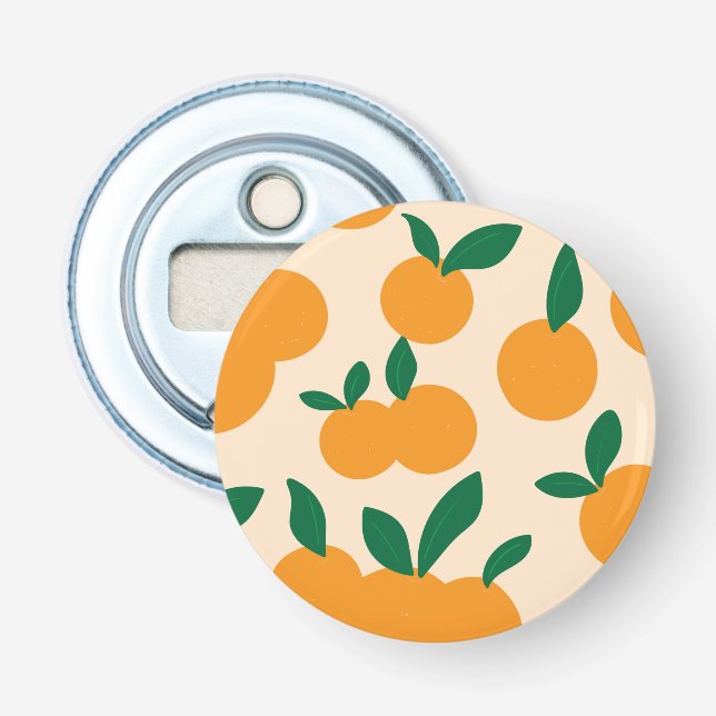 Décapsuleur Motif Oranges De Fruits Citriques De Style Moderne (Devant)