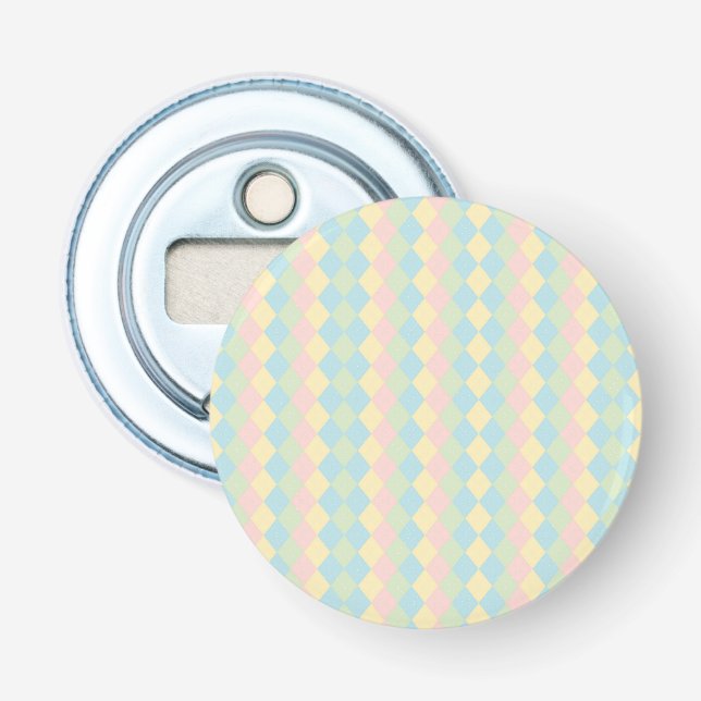 Décapsuleur Motif pastel de printemps/Pâques argyle (Devant)