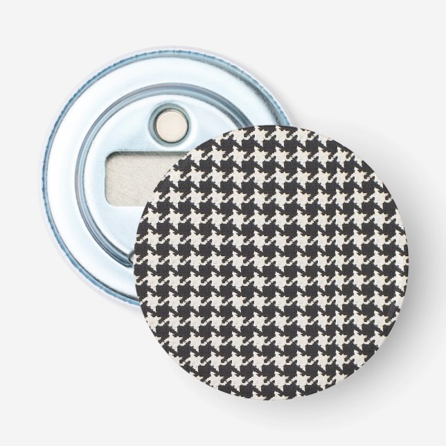 Décapsuleur Motif Pied-de-Poule Noir Blanc (Devant)