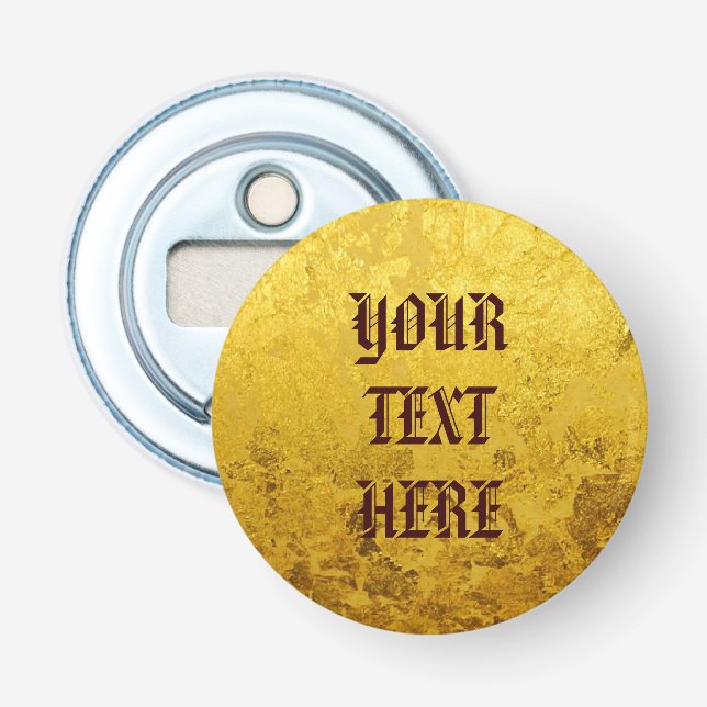 Décapsuleur Motif PURE GOLD LEAF + votre texte (Devant)