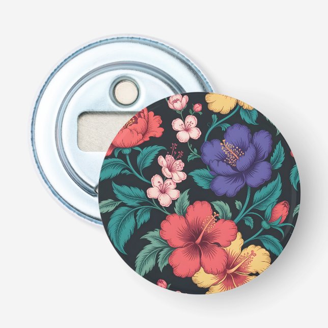 Décapsuleur Motif répétitif de fleurs sauvages (Devant)