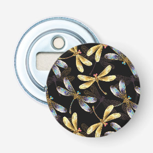 Décapsuleur Motif sans couture avec libellules d'or