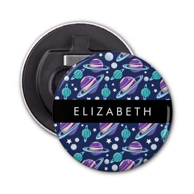 Décapsuleur Motif spatial, Planètes, Étoiles, Galaxie, Votre n (Devant)